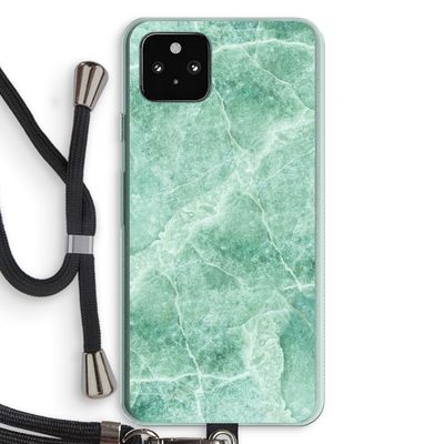 Groen marmer: Pixel 5a 5G Transparant Hoesje met koord