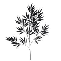 Diversen Kunstblad bamboo spray mat zwart 98cm