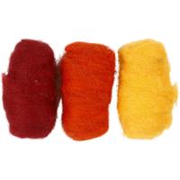 Creativ Company Gekaarde wol, geel/terracotta harmonie, 3x10 gr/ 1 doos