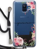 Rozen: Samsung Galaxy A6 (2018) Transparant Hoesje met koord