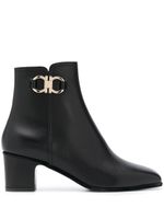 Ferragamo bottines à boucle Gancini - Noir