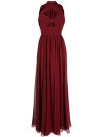 Elie Saab robe longue en soie à design sans manches - Rouge - thumbnail