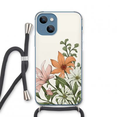 Floral bouquet: iPhone 13 mini Transparant Hoesje met koord