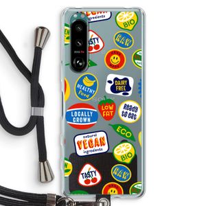 Fruitsticker: Sony Xperia 5 III Transparant Hoesje met koord