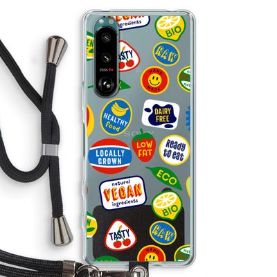 Fruitsticker: Sony Xperia 5 III Transparant Hoesje met koord