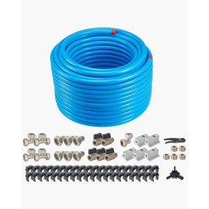 VEVOR luchtcompressorleidingset 3/4" x 200ft HDPE aluminium luchtleidingsysteem blauw