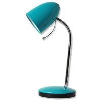 LED Bureaulamp met Flexibele Arm en E27 Fitting - Glanzend Blauw
