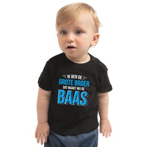 Grote broer de baas cadeau t-shirt zwart peuters / jongens 98 (13-36 maanden)  -