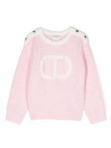 TWINSET Kids pull à logo intarsia - Rose