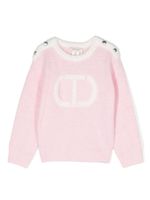 TWINSET Kids pull à logo intarsia - Rose