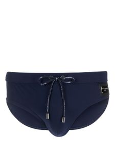 Dolce & Gabbana slip de bain à plaque logo - Bleu