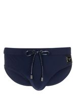 Dolce & Gabbana slip de bain à plaque logo - Bleu