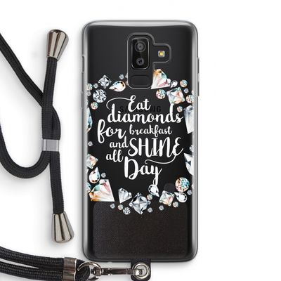 Diamonds: Samsung Galaxy J8 (2018) Transparant Hoesje met koord
