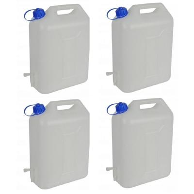 Water Jerrycan met kraantje - 4x - 10 liter - waterjerrycans / watertank - kunststof Water Jerrycan met kraantje - 4x - 10 liter - waterjerrycans / watertank - kunststof