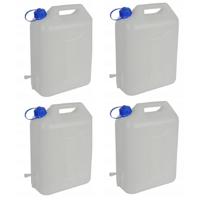 Water Jerrycan met kraantje - 4x - 10 liter - waterjerrycans / watertank - kunststof