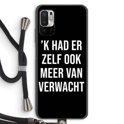 Meer verwacht - Zwart: Xiaomi Redmi Note 10 5G Transparant Hoesje met koord
