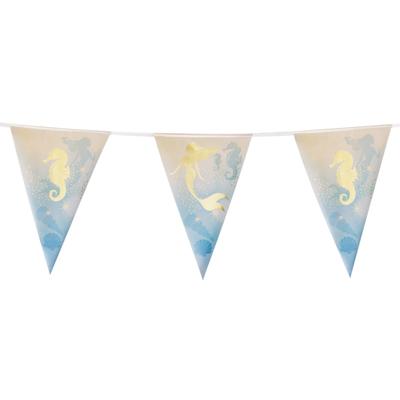 Zeemeermin thema vlaggenlijn - themafeest - folie vlaggenlijnen - 400 cm - kinder verjaardag
