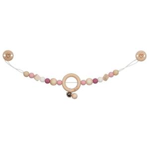 Goki Houten Wandelwagenketting Hart Roze met Clips