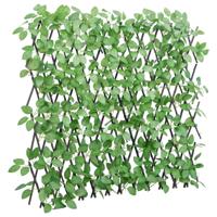 VidaXL Kunstplant klimop op latwerk uittrekbaar 180x65 cm groen