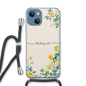 Gele bloemen: iPhone 13 Transparant Hoesje met koord