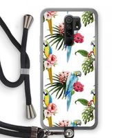 Kleurrijke papegaaien: Xiaomi Redmi 9 Transparant Hoesje met koord