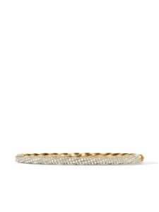 David Yurman bracelet jonc Cable Edge en or 18ct pavé de diamants (4 mm)