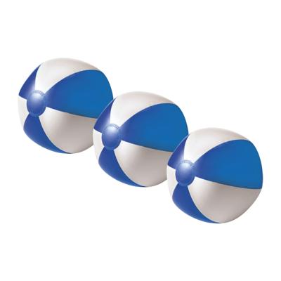 Impression Strandbal - 3x - opblaasbaar - zwembad speelgoed - blauw/wit - D26 cm