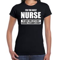 I'm the best nurse t-shirt zwart dames - De beste verpleegster / zuster cadeau 2XL  -