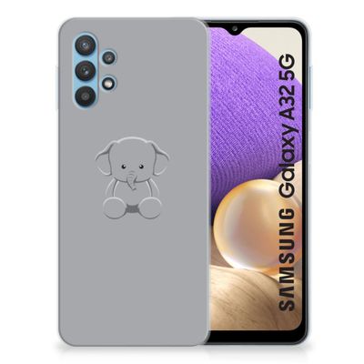 Samsung Galaxy A32 5G Telefoonhoesje met Naam Grijs Baby Olifant Samsung Galaxy A32 5G Telefoonhoesje met Naam Grijs Baby Olifant