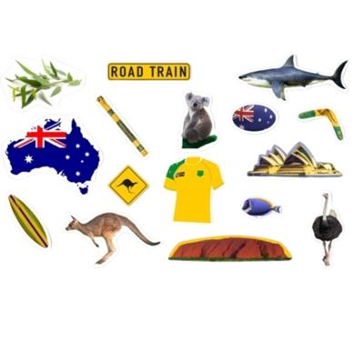 Zakje tafel Confetti Australie thema - ongeveer 54x stuks - Feestartikelen/versieringen