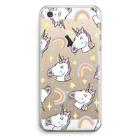 Rainbow Unicorn: iPhone 5 / 5S / SE Transparant Hoesje