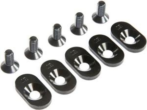 Losi - Engine Mount Insert and Screws 19T Black (5): 5ive-T 2.0 (fits 62T spur) (LOS252101)