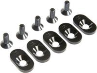Losi - Engine Mount Insert and Screws 19T Black (5): 5ive-T 2.0 (fits 62T spur) (LOS252101) - thumbnail