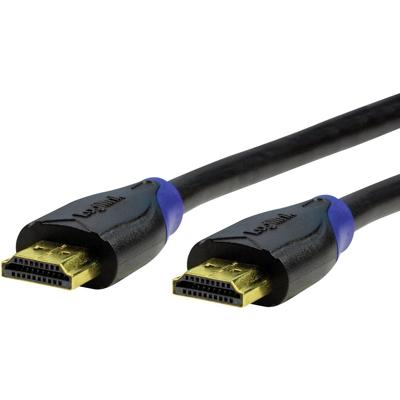 LogiLink CH0061 HDMI-kabel HDMI Aansluitkabel HDMI-A-stekker, HDMI-A-stekker 1.00 m Zwart 4K UHD, Audio Return Channel (ARC), Vergulde steekcontacten