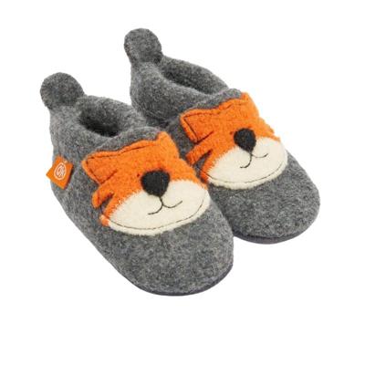 Orangenkinder babyslofjes wol Tiger grey-32-33