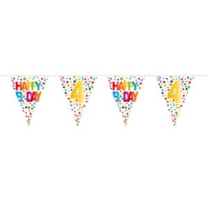 Folat BV Vlaggenlijn confetti 4 jaar, 10mtr.