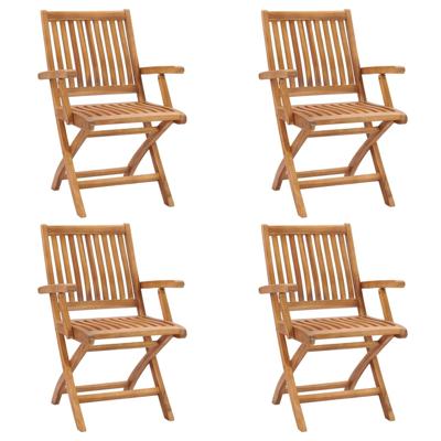 Tuinstoelen 4 st inklapbaar massief teakhout
