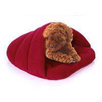 Slipper vorm Polar Fleece warm Thicken huisdier honden katten huis grootte: L 58 × 68 × 32cm (wijn rood)
