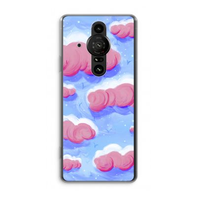 Roze wolken met vogels: Sony Xperia Pro-I Transparant Hoesje
