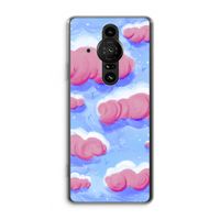 Roze wolken met vogels: Sony Xperia Pro-I Transparant Hoesje