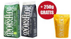 Mokaflor koffiebonen ORGANIC 1kg + NERA 1kg + 250g ORO GRATIS
