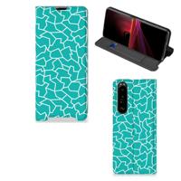 Sony Xperia 1 III | Bookcase | Cracks Blue