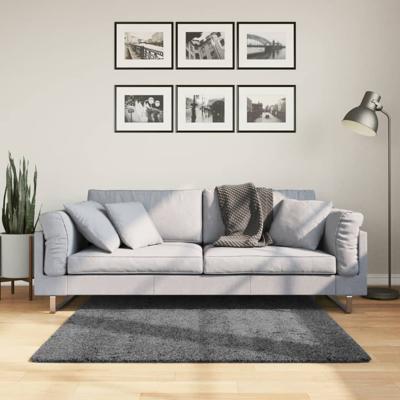 Vloerkleed OVIEDO laagpolig 120x120 cm antracietkleurig