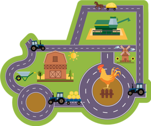 Wegen vinyl vloerkleed Weg in vorm van tractor