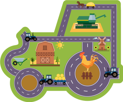 Wegen vinyl vloerkleed Weg in vorm van tractor