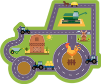 Wegen vinyl vloerkleed Weg in vorm van tractor
