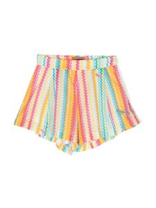 Missoni Kids short en coton à imprimé chevron - Jaune