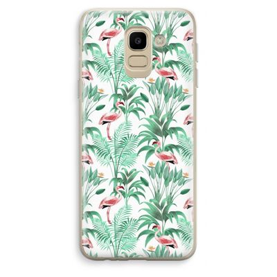 Flamingo bladeren: Samsung Galaxy J6 (2018) Transparant Hoesje