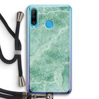 Groen marmer: Huawei P30 Lite Transparant Hoesje met koord