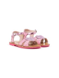 Sophia Webster Mini sandales en cuir à ornements en cristal - Rose